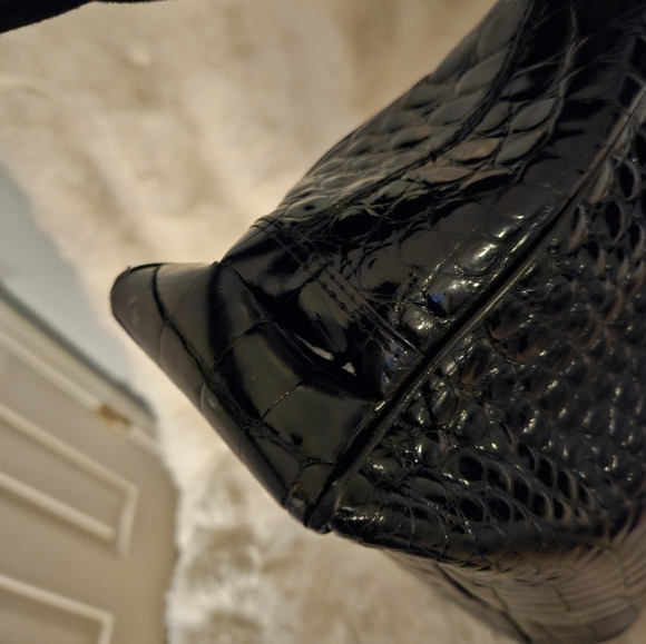 Lana of London Vintage Croc Embossed Leather Chain Shoulder Bag – Made in Italy - Picture 5 of 10